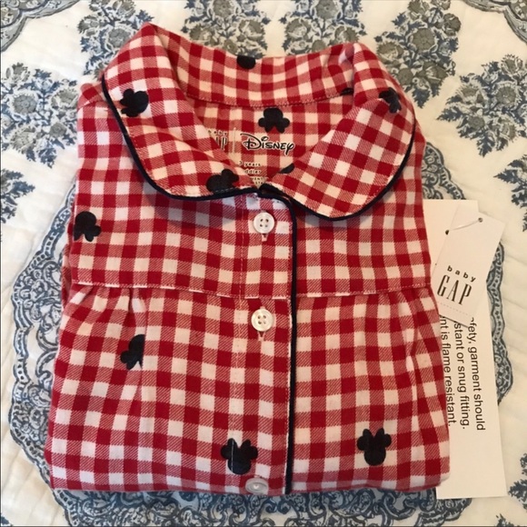 GAP Other - Baby Gap Minnie Mouse Holiday Plaid Flannel Pajamas 6-12M Disney Christmas NWT!